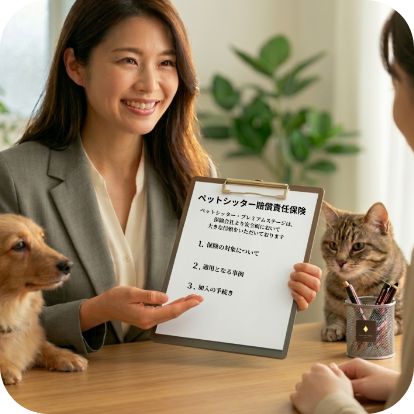 指定のペットシッター賠償責任保険に加入しています